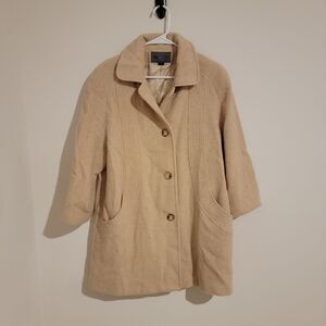 Vintage Bromley Wool Blend‎ Jacket Sport Coat Long Beige City